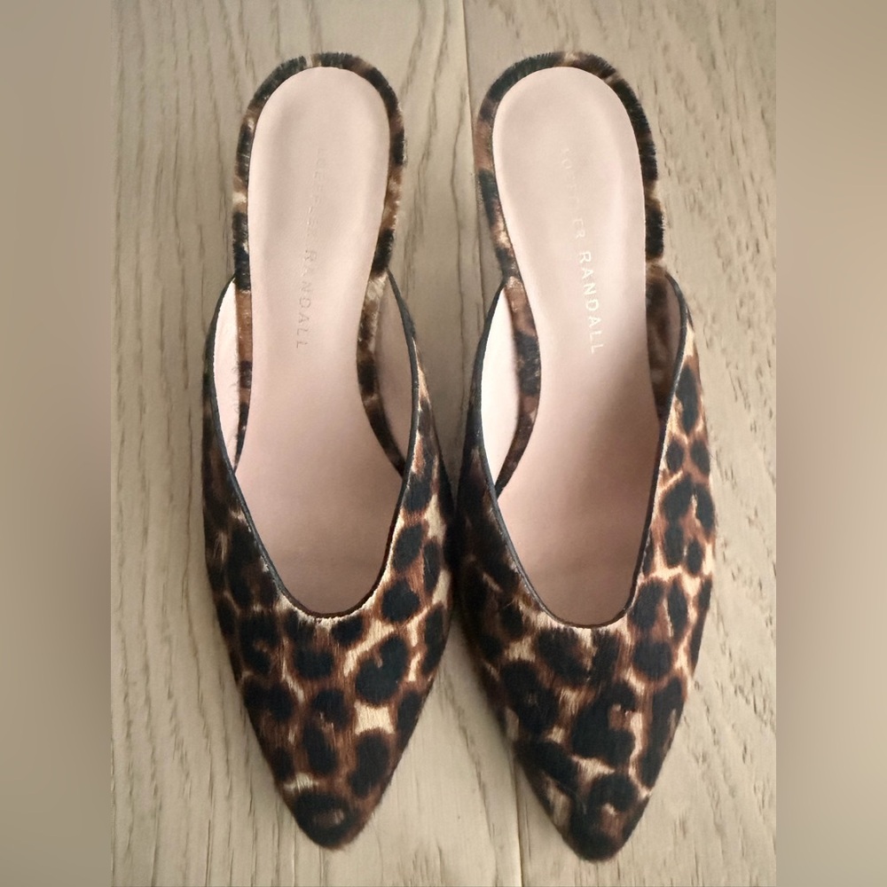 Loeffler Randall Leopard Print Women's Mules - Picture 3 of 6